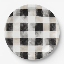 Plato De Papel Navidades rusos de plata blanca negra