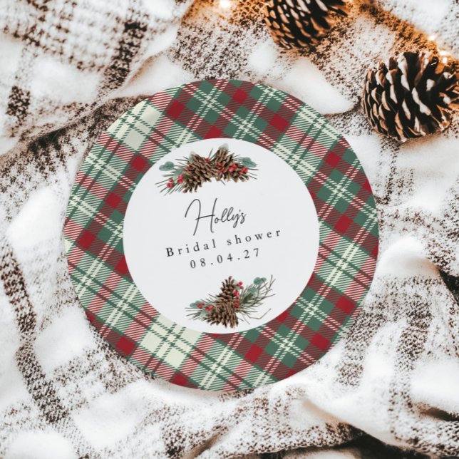 Plato De Papel Navidades Rústicos Ducha de Novias - Pinecone & Pi (Subido por el creador)
