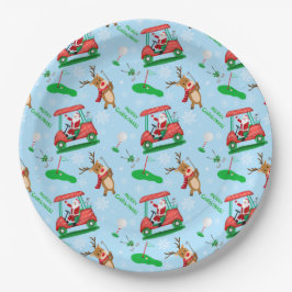 Plato De Papel Navidades Saboreando El Patrón De Renos