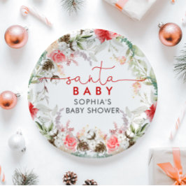Plato De Papel Navidades sagrados flores Baby Shower