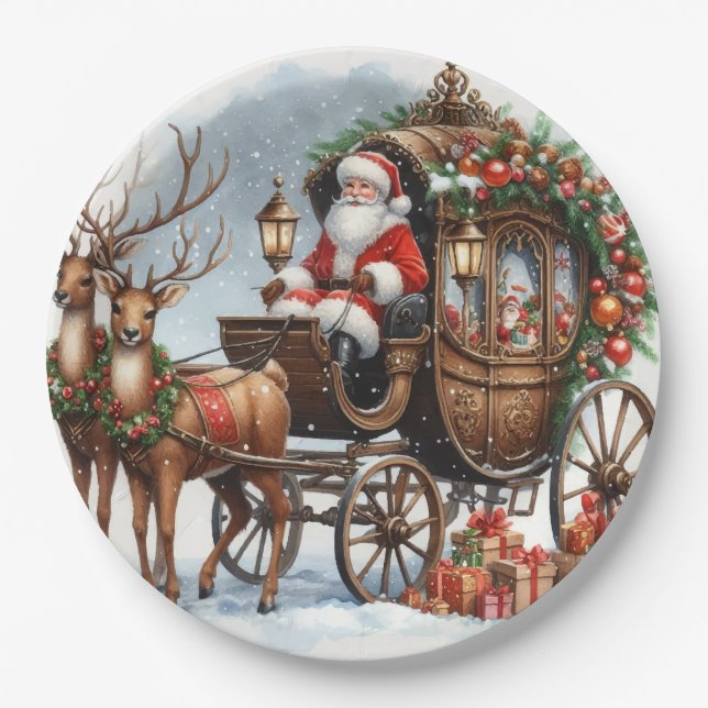 Plato De Papel Navidades santa (Anverso)