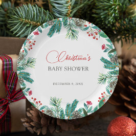 Plato De Papel Navidades Santa Bebé Sexo-Neutral