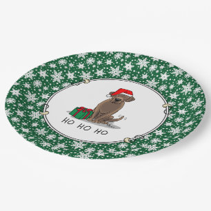 Plato De Papel Navidades Santa Chocolate Labrador Recupera curios