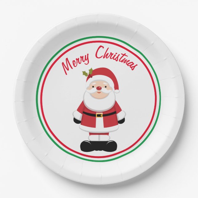 Plato De Papel Navidades Santa Claus (Anverso)