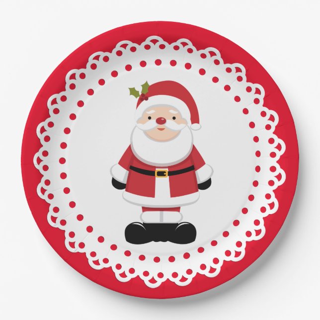 Plato De Papel Navidades Santa Claus (Anverso)