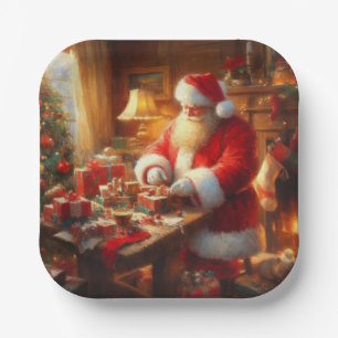 Plato De Papel Navidades Santa Claus 4