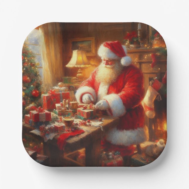 Plato De Papel Navidades Santa Claus 4 (Anverso)