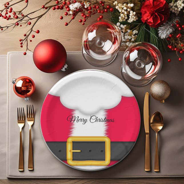 Plato De Papel Navidades Santa Claus Beard, Santa Suit Rojo (Subido por el creador)