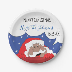 Plato De Papel Navidades Santa Claus dice