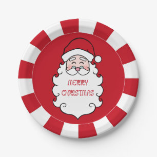 Plato De Papel Navidades Santa Claus Fiesta Placas de papel