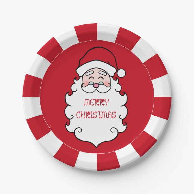 Plato De Papel Navidades Santa Claus Fiesta Placas de papel (Anverso)