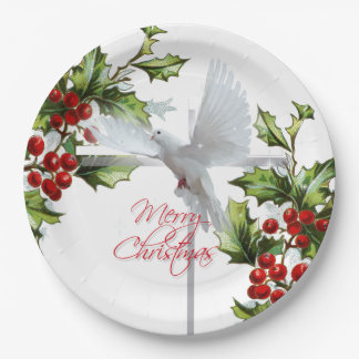 Plato De Papel Navidades se burlan de las bayas mistletoe