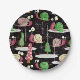 Plato De Papel Navidades Snaily Snaily Snaily - Retro de mediados