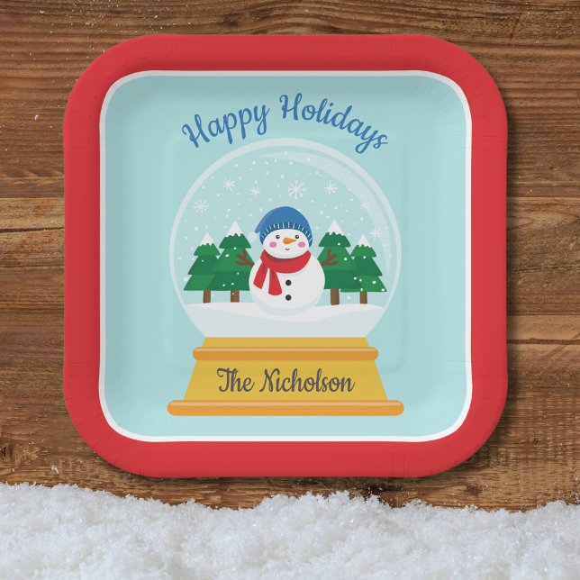 PLATO DE PAPEL NAVIDADES SNOW GLOBE (Subido por el creador)