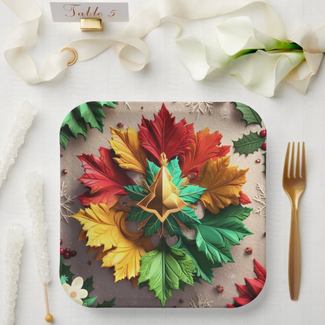 Plato De Papel "Navidades Splendor" (Boda)