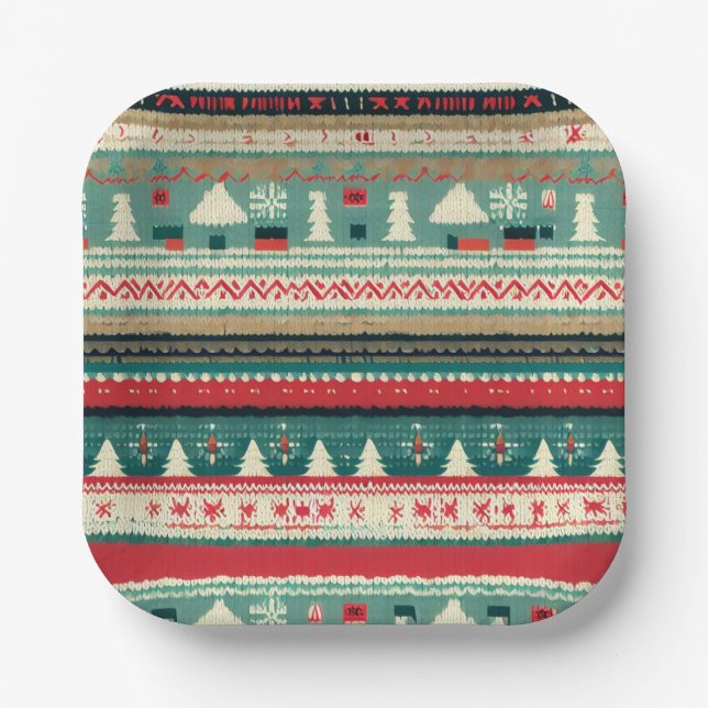 Plato De Papel Navidades Suéter 3 (Anverso)