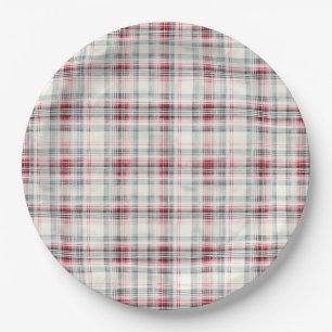 Plato De Papel Navidades Tartán Floral Design Series #24