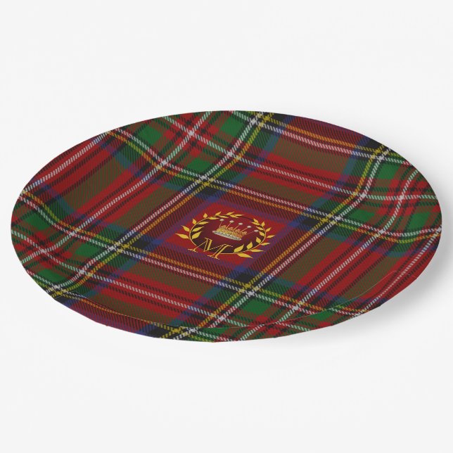 Plato De Papel Navidades Tartán Placas desechables Zazzle (Angular)