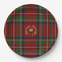 Navidades Tartán Placas desechables Zazzle