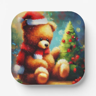 Plato De Papel Navidades Teddy Bear 1
