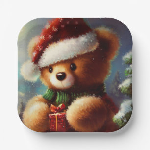 Plato De Papel Navidades Teddy Bear 2