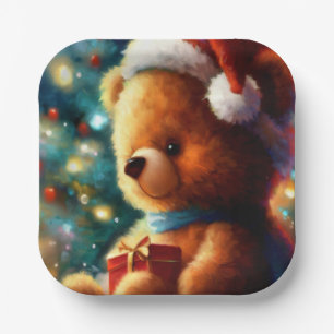 Plato De Papel Navidades Teddy Bear 3