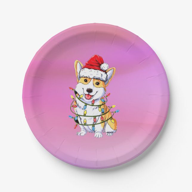 Plato De Papel Navidades Tema Doggy (Anverso)