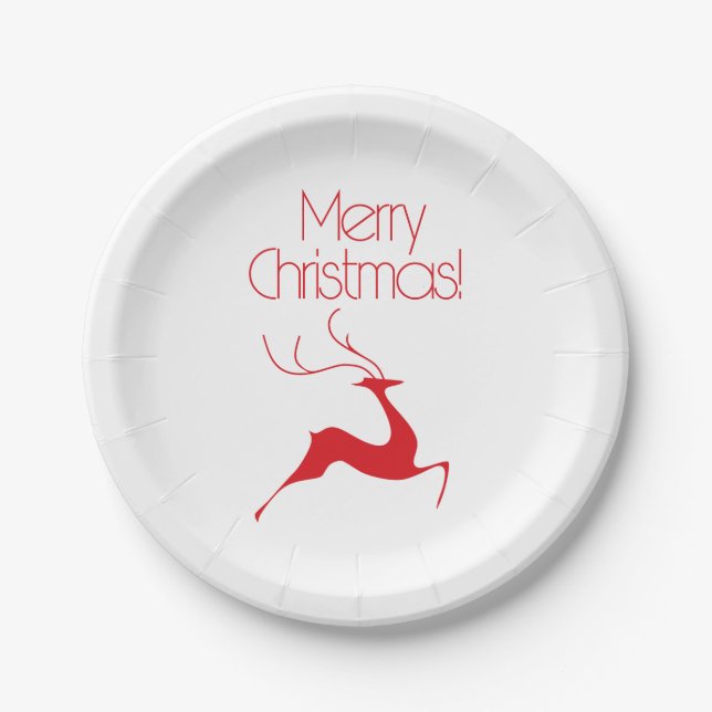 Plato De Papel Navidades venados (Anverso)