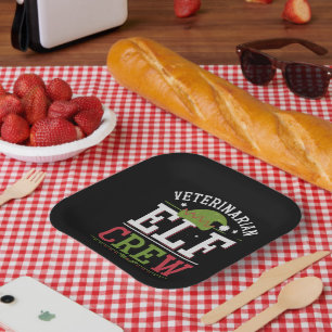 Plato De Papel Navidades Veterinarios Elf Técnico Veterinario