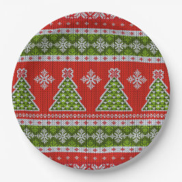 Plato De Papel Navidades Viernes Verde Rojo Elegante