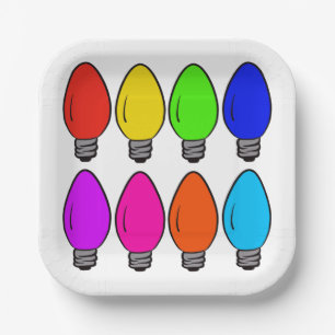Plato De Papel Navidades Vintage Lightbulbs