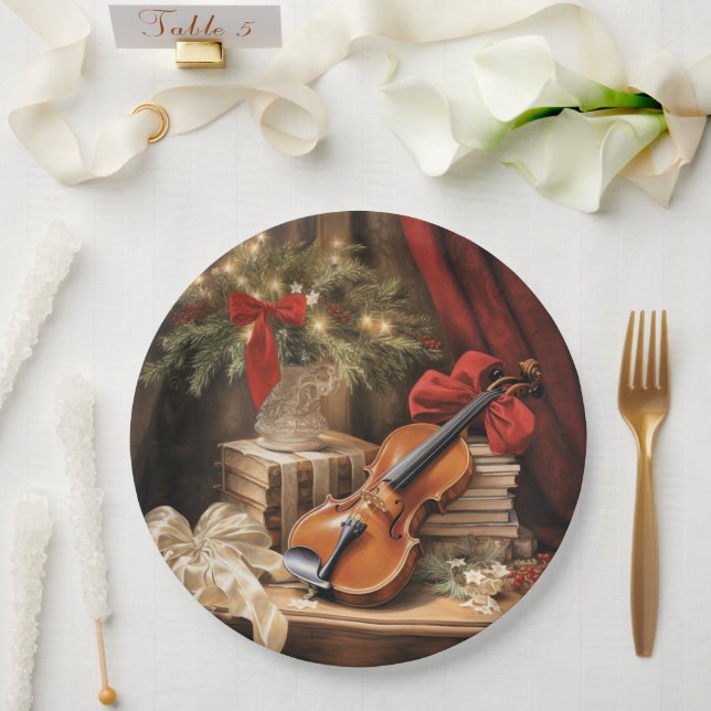 Plato De Papel Navidades Violin Music (Boda)
