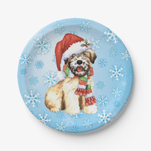 Plato De Papel Navidades Wheaten Terrier