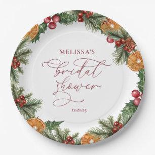 Plato De Papel Navidades Winter Floral Bridal Shower