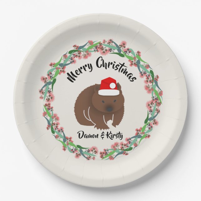 Plato De Papel Navidades Wombat (Anverso)