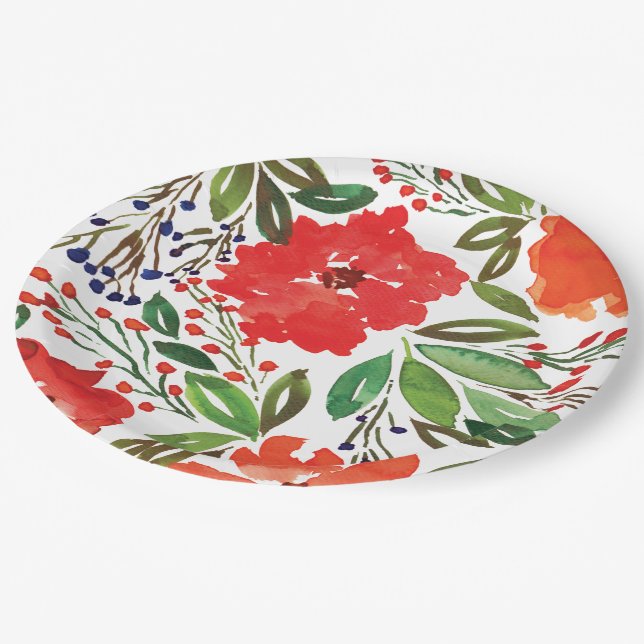 Plato De Papel Navidades y mano pintadas (Angular)