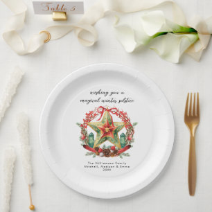 Plato De Papel Navidades Yule de la Estrella de la Guerra del Sol