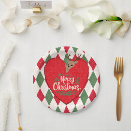 Plato de papel Navideño alegre