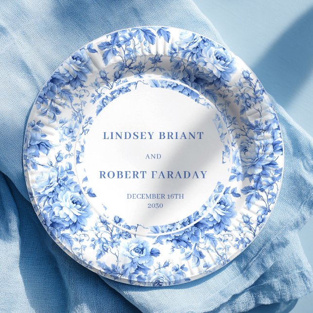 Plato De Papel Navy Blue Classic Wedding Paper Plates (Navy Blue Classic Wedding Paper Plates)