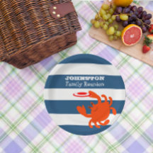 Navy Nautical Frisbee Crab Personalizado
