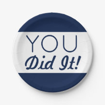 Navy y White Lo Hiciste Graduación