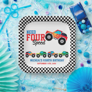 Plato De Papel Necesidad de cuatro velocidades para el cumpleaños