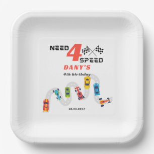 Plato De Papel Necesita 4 velocidades Carreras de autos de motor 