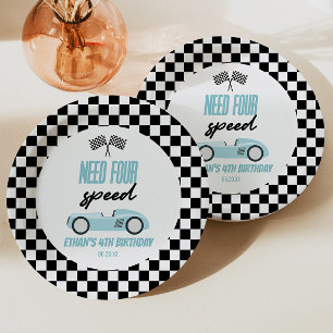 Plato De Papel Necesita un Fiesta de cuatro velocidades de carrer