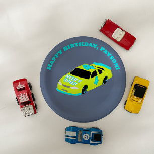 Plato De Papel Necesito 4 Race Car Boys cuarto Fiesta de cumpleañ