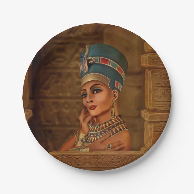 Plato De Papel Nefertiti - Neferneferuaten la reina egipcia (Anverso)