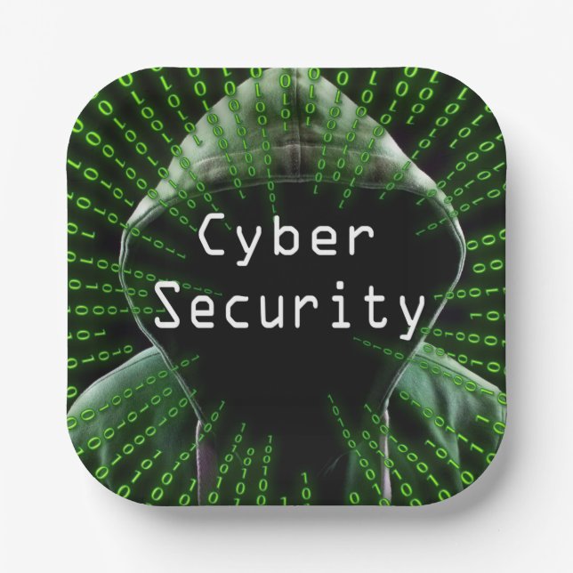 Plato De Papel Negocios de ciberseguridad (Anverso)