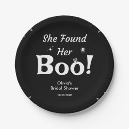 Plato De Papel Negra, encontró su ducha de novia Boo Halloween