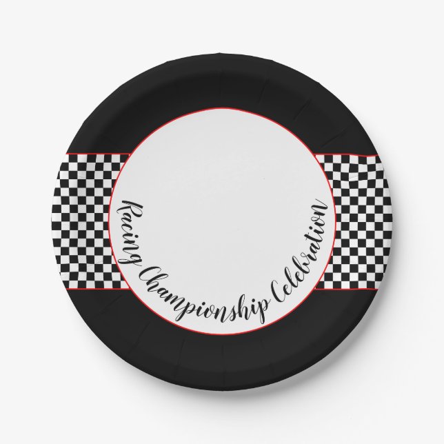 Plato De Papel Negro con blanco (Anverso)