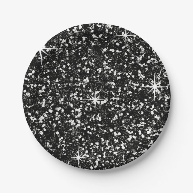 Plato De Papel Negro del PURPURINA el | (Anverso)